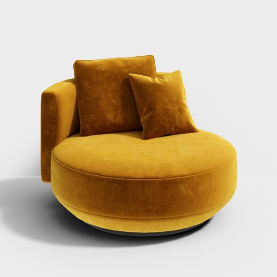 Unique Mustard Yellow Sofa 3D Model