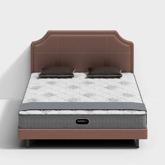 Elegant Low-Poly Bed 3D model for Contemporary Spaces