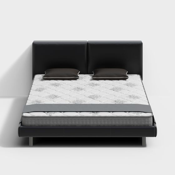 Elegant Low-Polygon Bed Frame 3D model for Homes