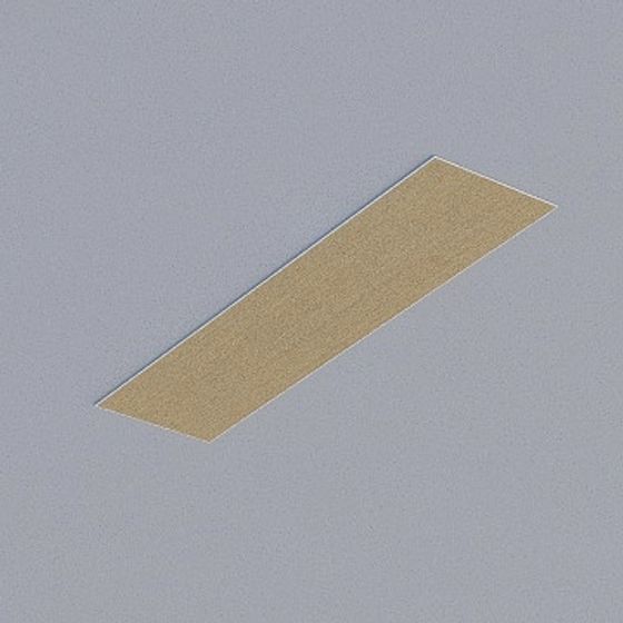 Light beige rectangular flooring plank with natural grain texture on grey background