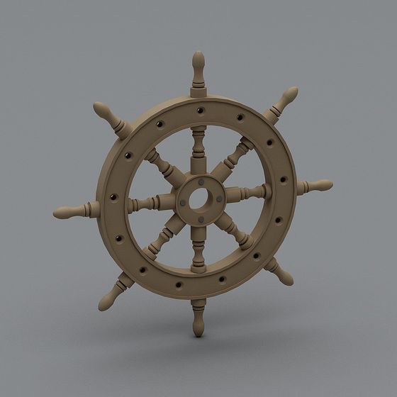 Vintage Ship's Wheel 3D model for Creative Projects