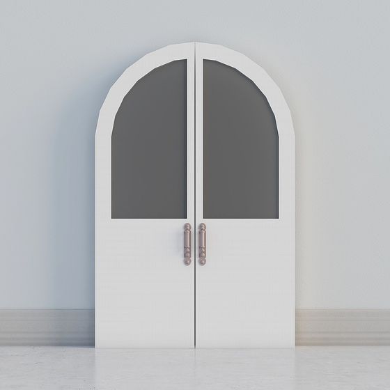 Stylish Arched Double Door 3D model for Creative Projects