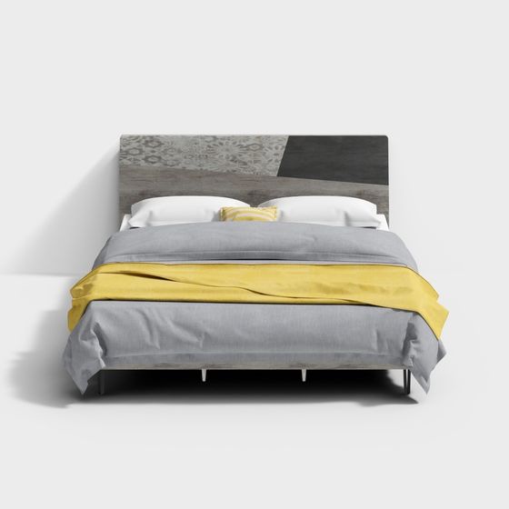 Stylish 3D Bed Model for Modern Home Design