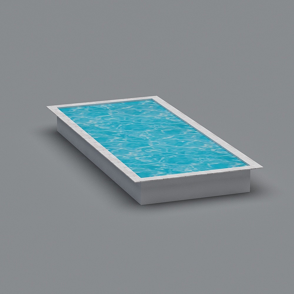 Stylish Low-Poly Swimming Pool 3D model