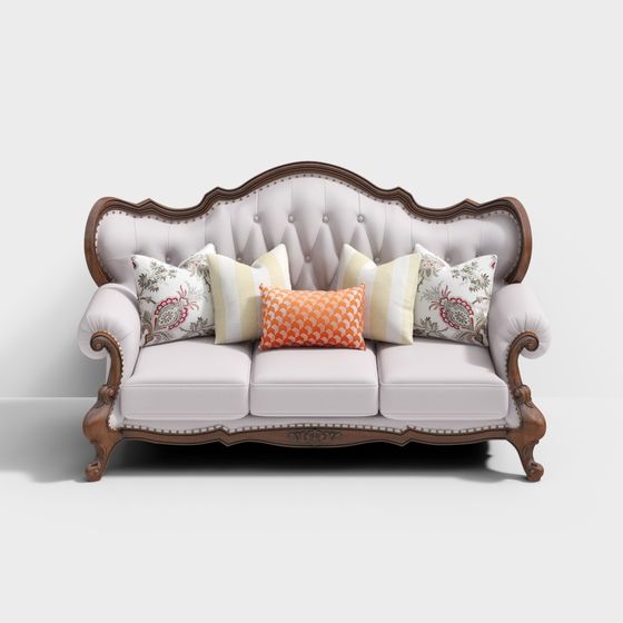 Vintage Elegance Sofa 3D model