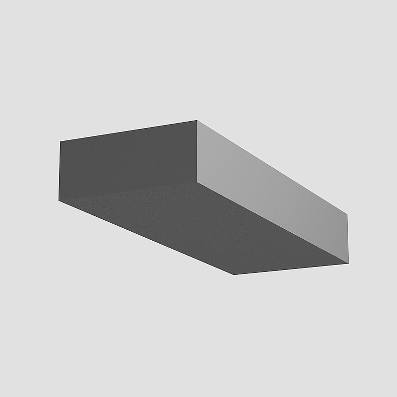 Grey rectangular low step platform for interior design on grey background