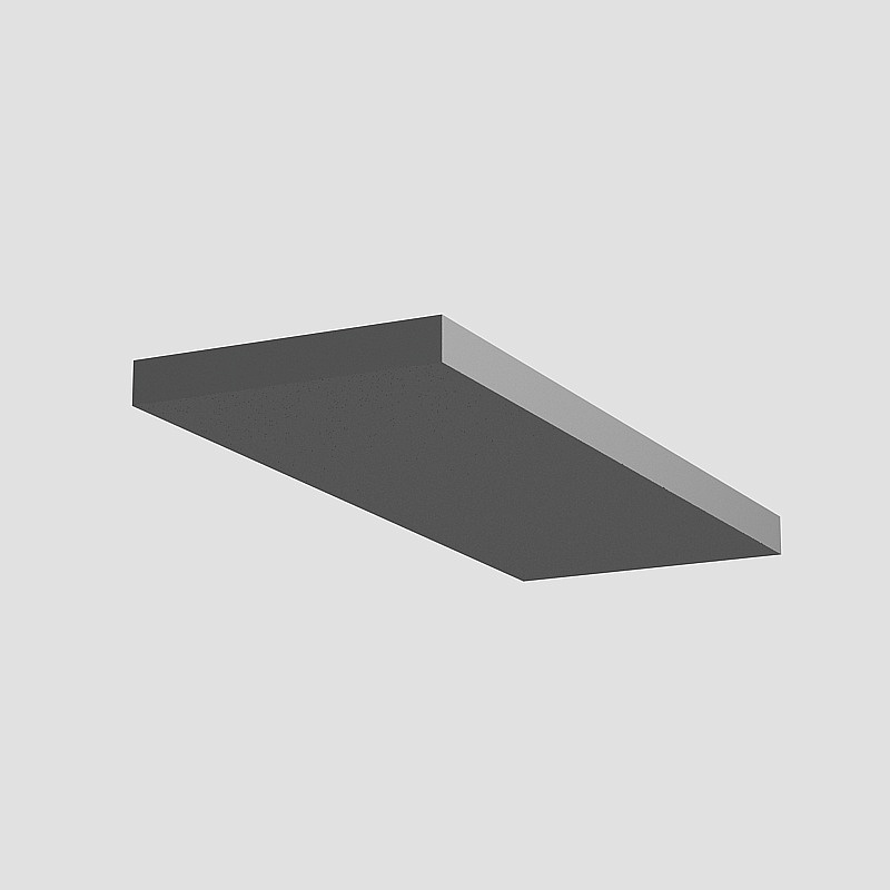 Modern dark grey rectangular floating shelf with matte finish on light grey background