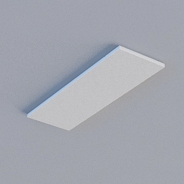 Modern white rectangular ceiling light fixture with matte finish on grey background