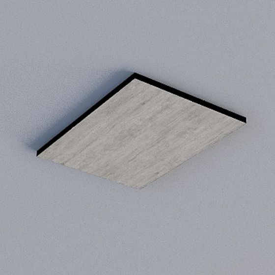 Frameless Honeycomb Panel 3D Model in Gray