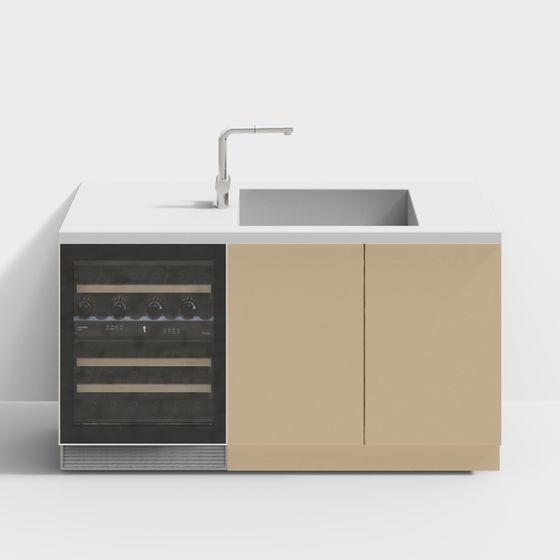 Wine Bar Mini Kitchen 3D model