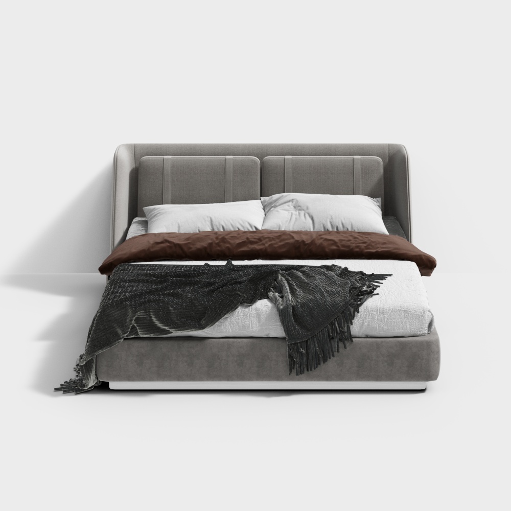 Lit King Size en Tissu Moderne MasaSanty/Massa Saint (Série Carmen Prelude)