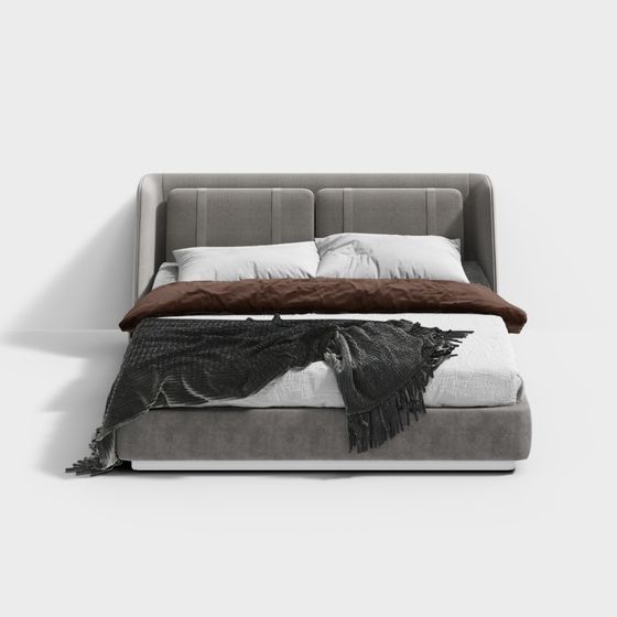 Lit King Size en Tissu Moderne MasaSanty/Massa Saint (Série Carmen Prelude)