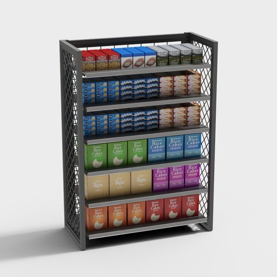 Low Poly Retail Shelf 3D model