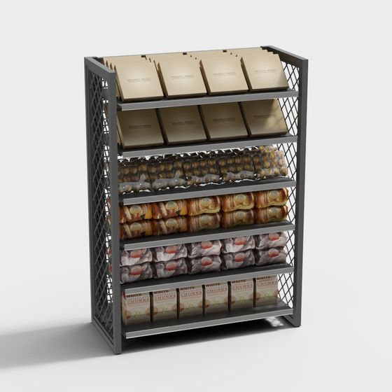 Stylish Low Poly Bread Display Rack 3D model