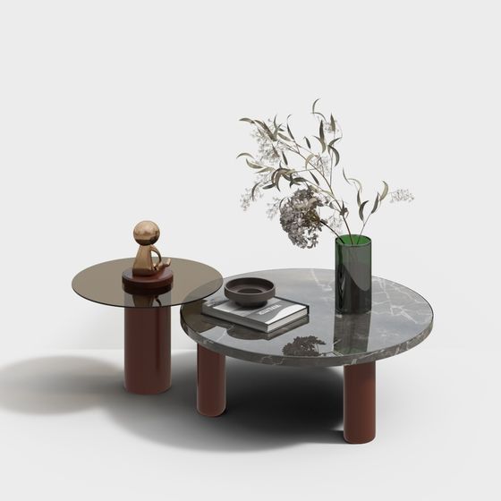 Elegant Coffee Table Set 3D model for Modern Spaces