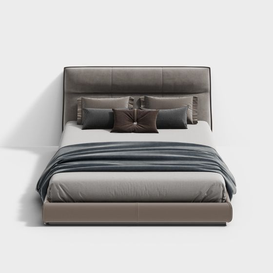 Chic Low-Poly Bed 3D Model for Stylish Spaces