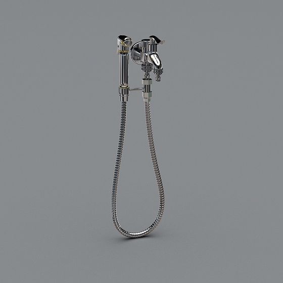 Golden Toilet Washer Faucet 3D Model
