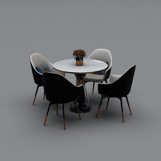 Urban Living Room Dining Table and Chair Set 3D model
