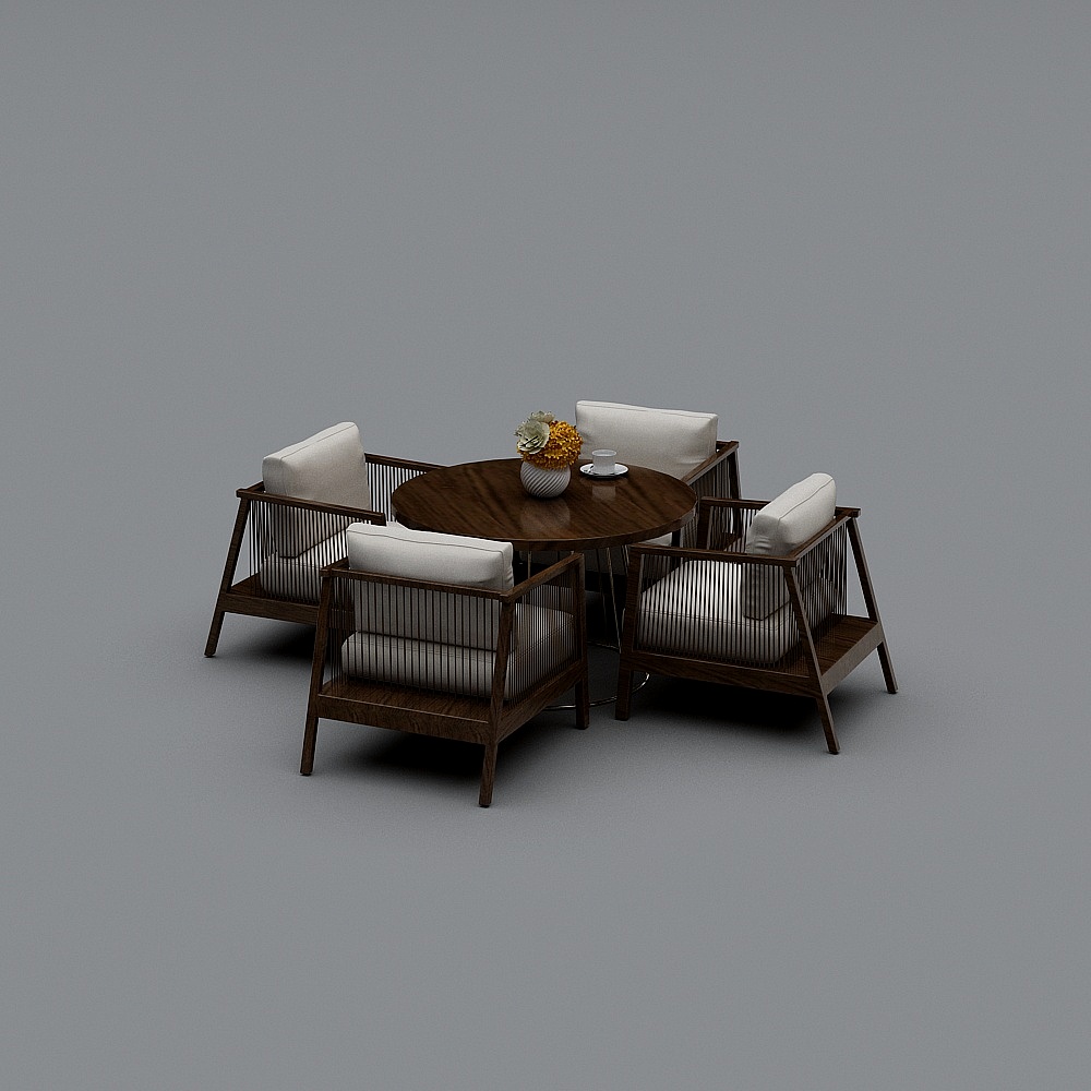Leisure table and chair 3D model 3