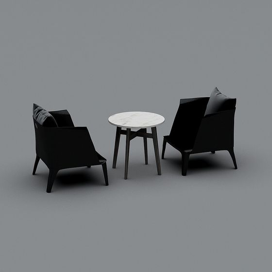 Minimalist Coffee Table and Sofa Set 3D model