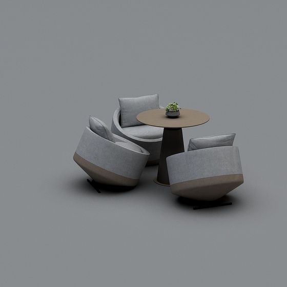 Stylish Low-Poly Sofa Set 3D model for Modern Interiors