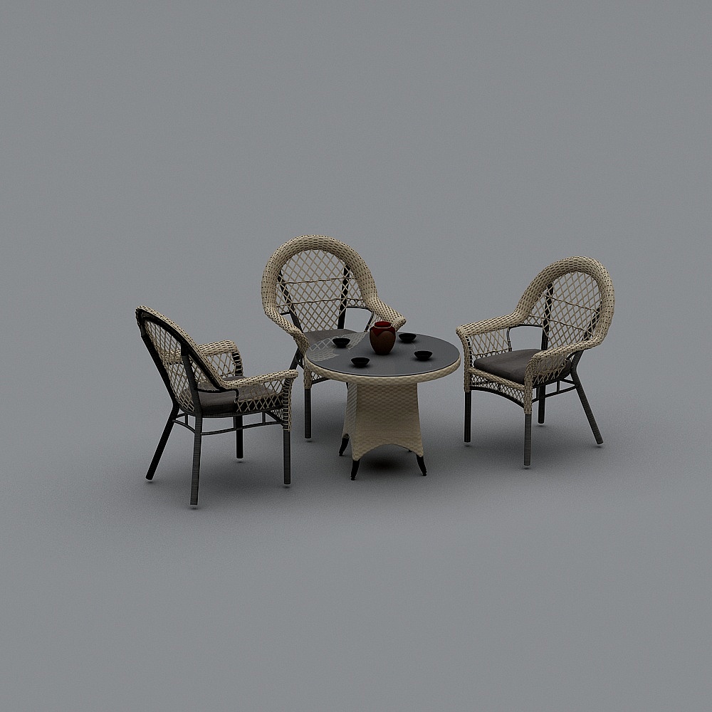 Cortile in Nuovo Stile Cinese - Combinazione di Tavolo e Sedie Informali