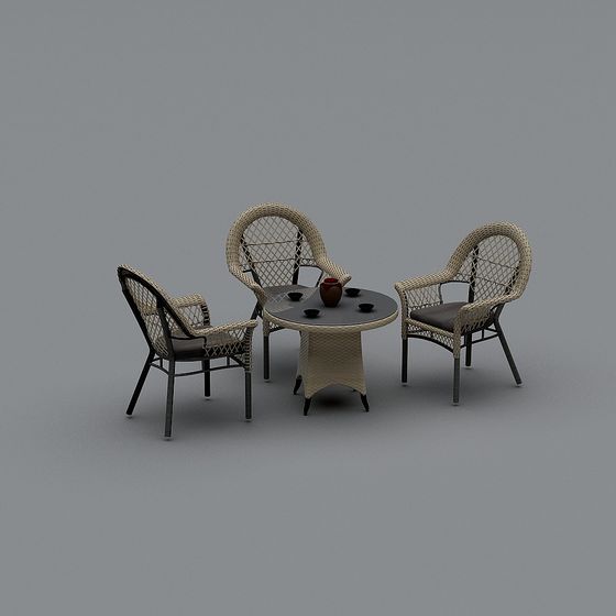 Cortile in Nuovo Stile Cinese - Combinazione di Tavolo e Sedie Informali