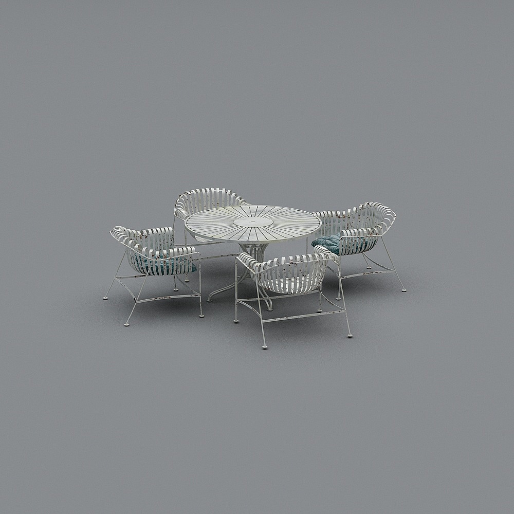 Vintage Garden Table and Chairs 3D model