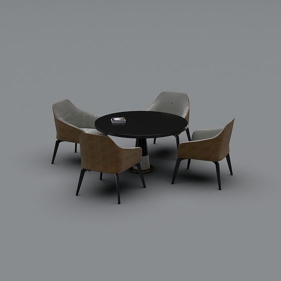 Combinazione moderna di tavoli e sedie informali ID scarica modello 3D