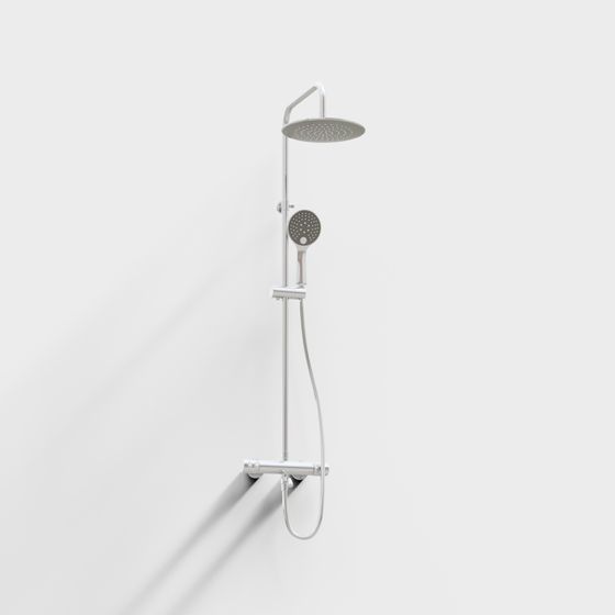 Sleek Shower System 3D model for Contemporary Spaces