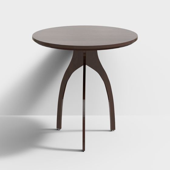 Elegant Low-Poly Round Table 3D Model