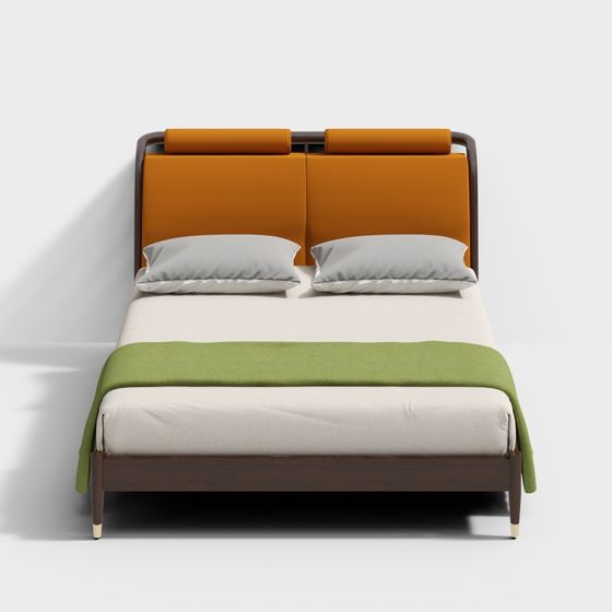 Elegant Modern Bed 3D model for Contemporary Spaces