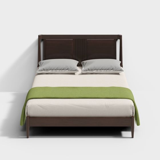 Mid-Century Modern Bed 3D model