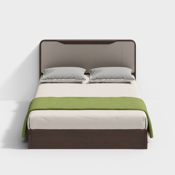 Elegant Modern Bed 3D model for Creative Spaces