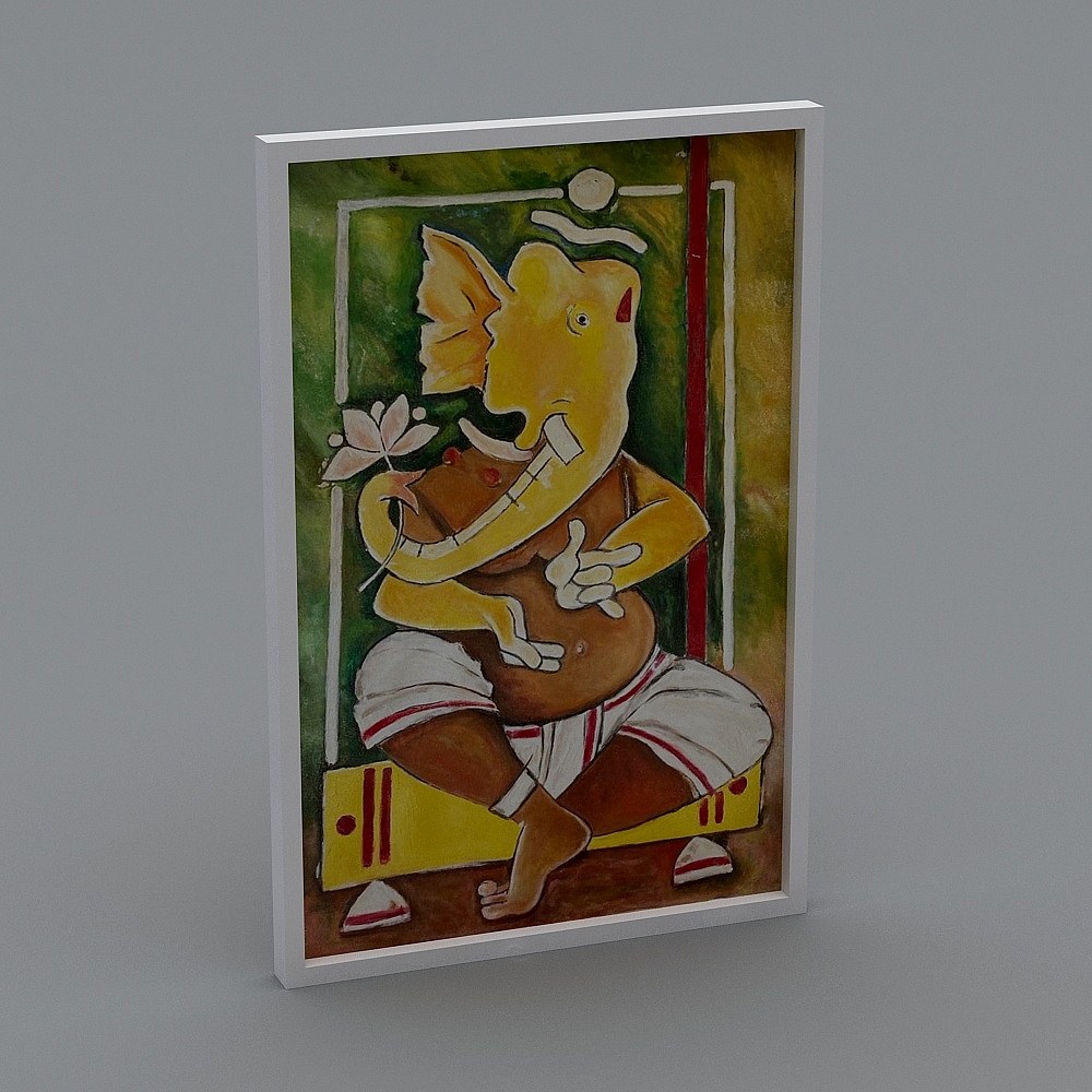 Ganesha Canvas 3D model for Creative Projects