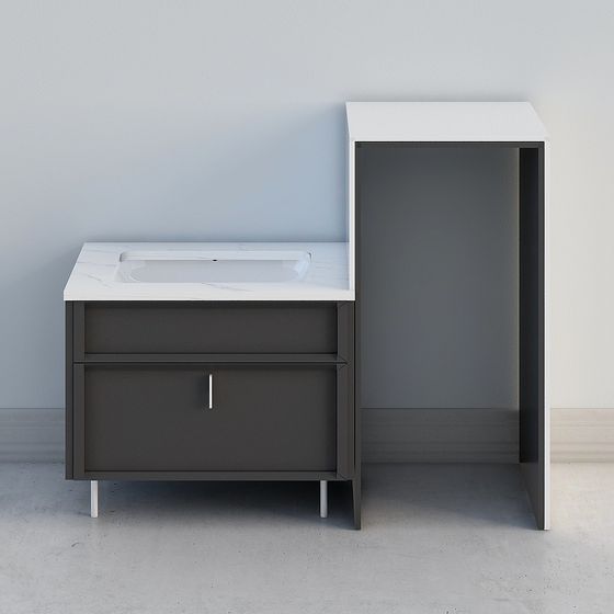 Elegant Bathroom Cabinet 3D model for Modern Spaces