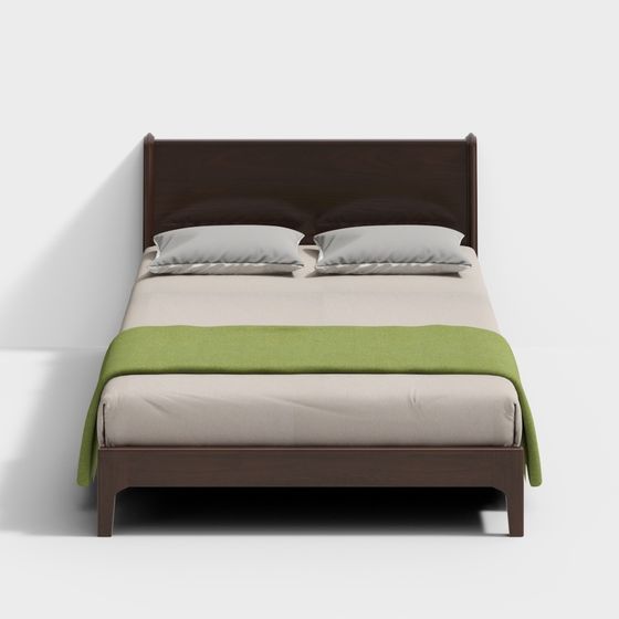 Elegant Modern Bed 3D model for Minimalist Bedrooms