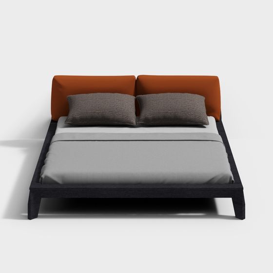 Stylish Low-Poly Bed Frame 3D model