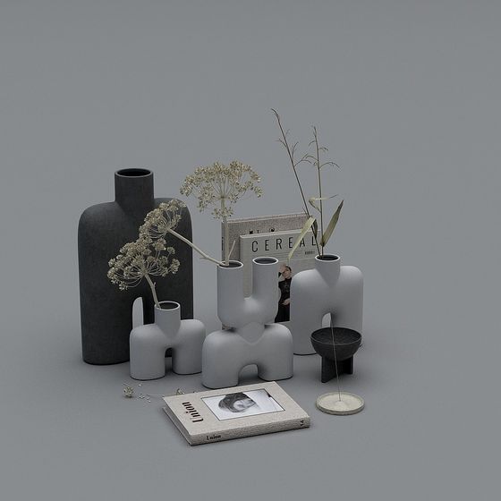 Urban Serenity Vase Set 3D model