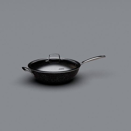 Elegant Low-Poly Frying Pan 3D Model