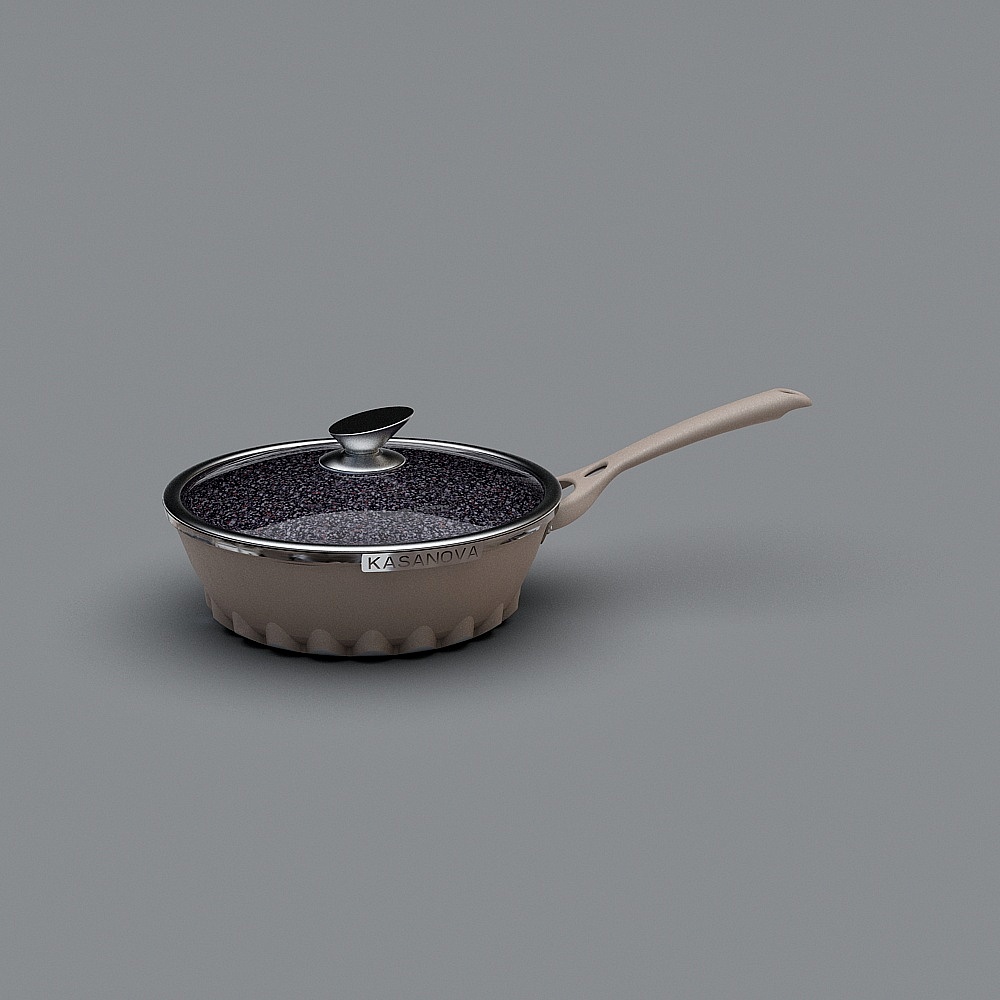 Stir-frying pan and lid
