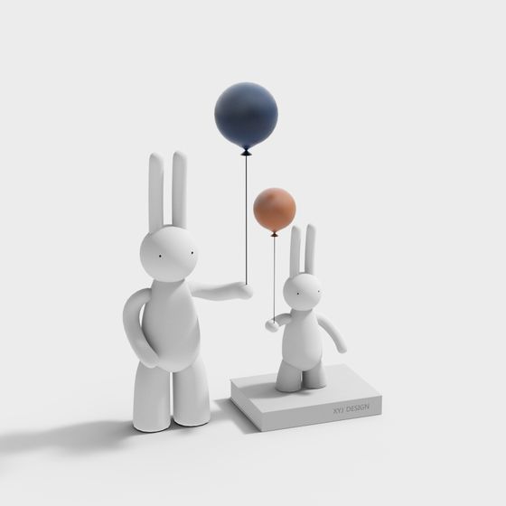 モダンなウサギのオーナメント