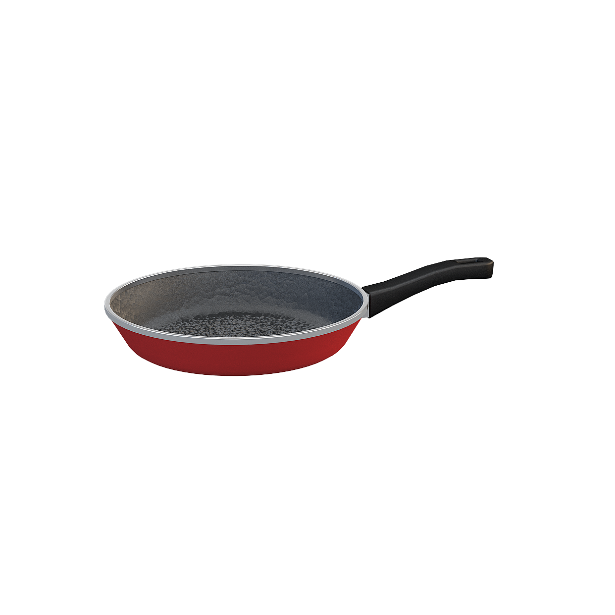 Stylish Red Black Frying Pan 3D Model – Low Poly Kitchenware