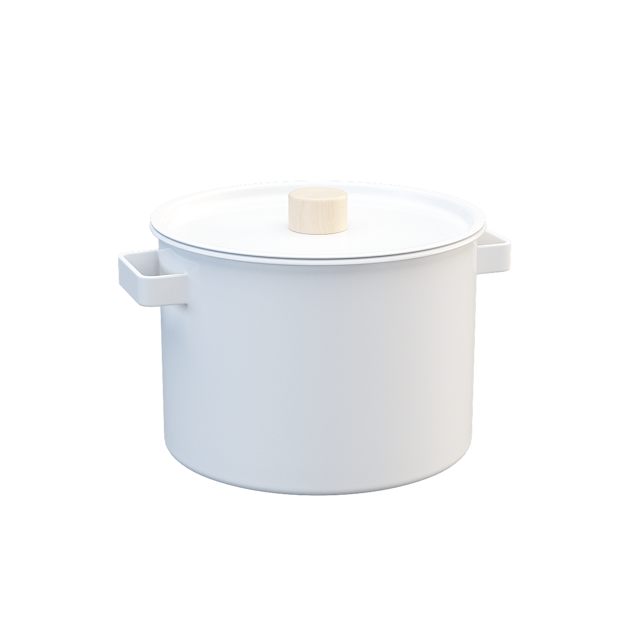 Low-Poly Kitchen Pot 3D Model – Matte Gray with Wood