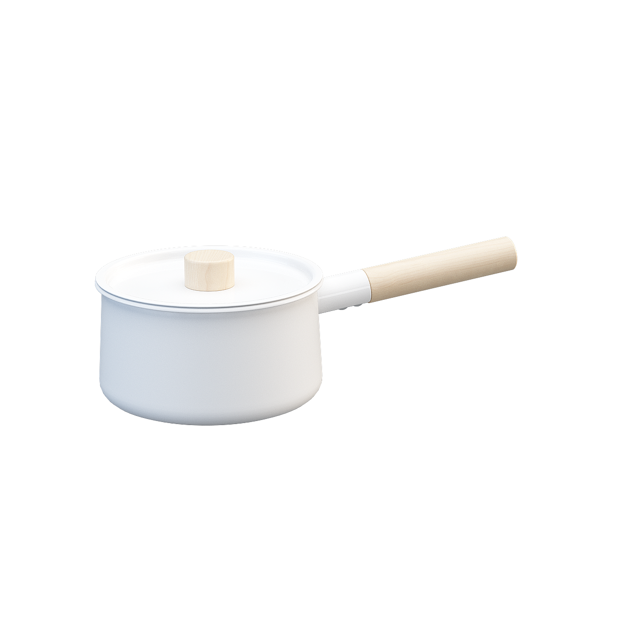Stylish Low-Poly Pot 3D Model – White and Wood Design