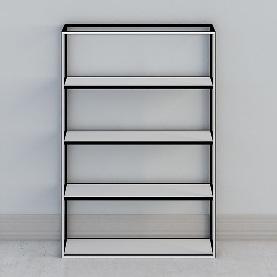 Minimalist Low-Poly High-Detail Bookshelf 3D model