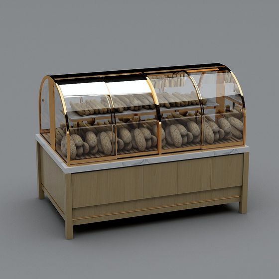 Charming Low-Poly Bakery Display 3D model