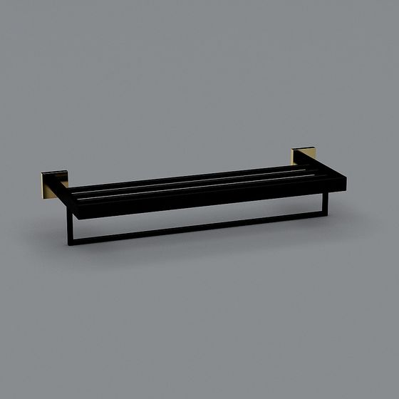 Modern Black Metal Towel Rack Set