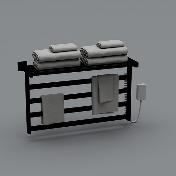 Modern Low-Polygon Bathroom Towel Rack 3D model