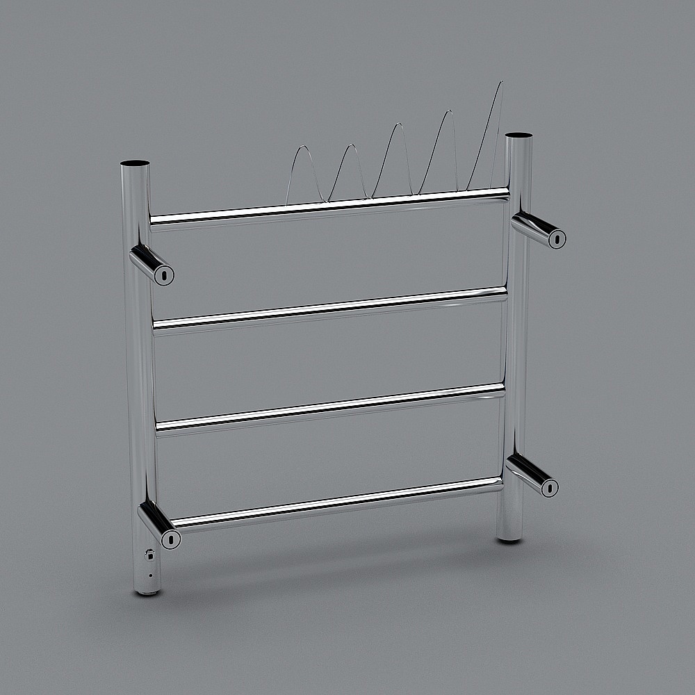 Sleek Metal Coat Rack 3D model
